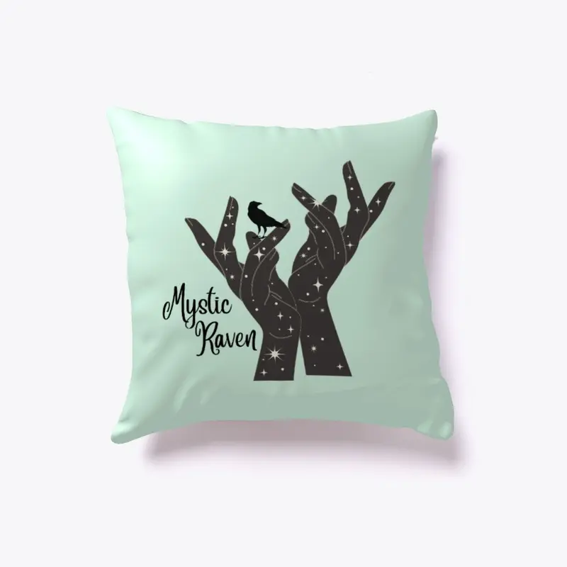 MysticRaven throw Pillow